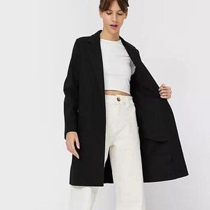 NWT XL Stradivarius Black Knit Open Coat